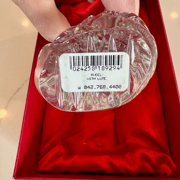 WATERFORD Crystal Nativity Angel #3 with Lute STICKER - New in Box - Picture 4 of 6